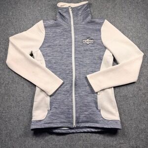 Renegade Club Alaska Full Zip Fleece Jacket Womens Medium Blue Cream Mixed Media